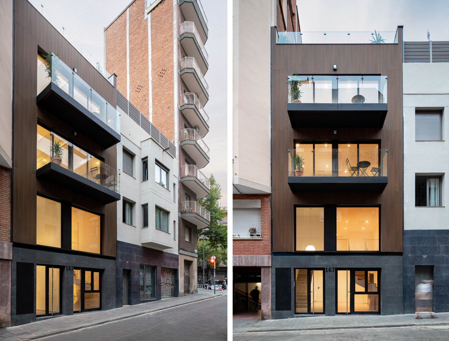 Fachada del edificio de viviendas en Horta